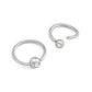 16g Downward Crystal Jewel Steel Fixed Bead Ring