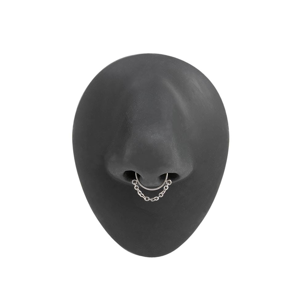 16g Seamless Ring on Silicone Nose Body Bit