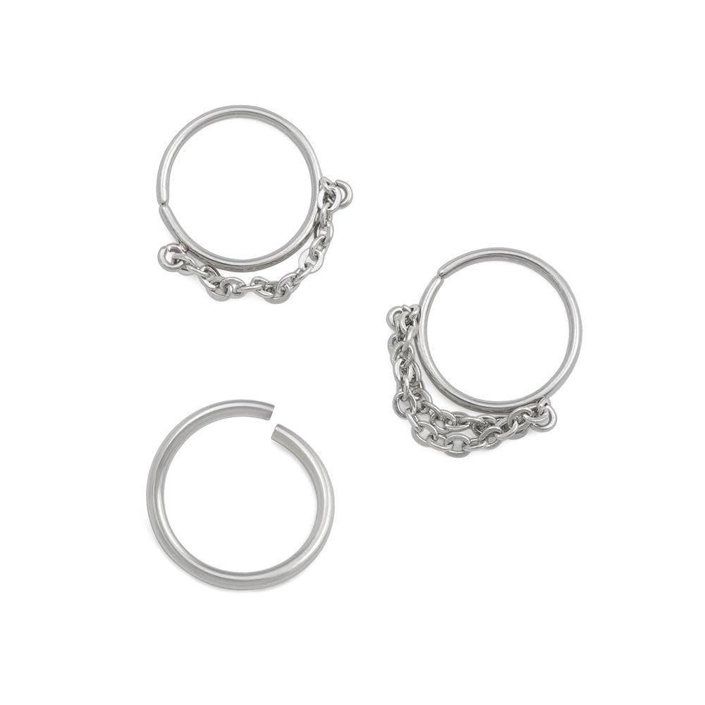 Bendable Ring Jewelry — Set of 3 Steel Seamless Rings