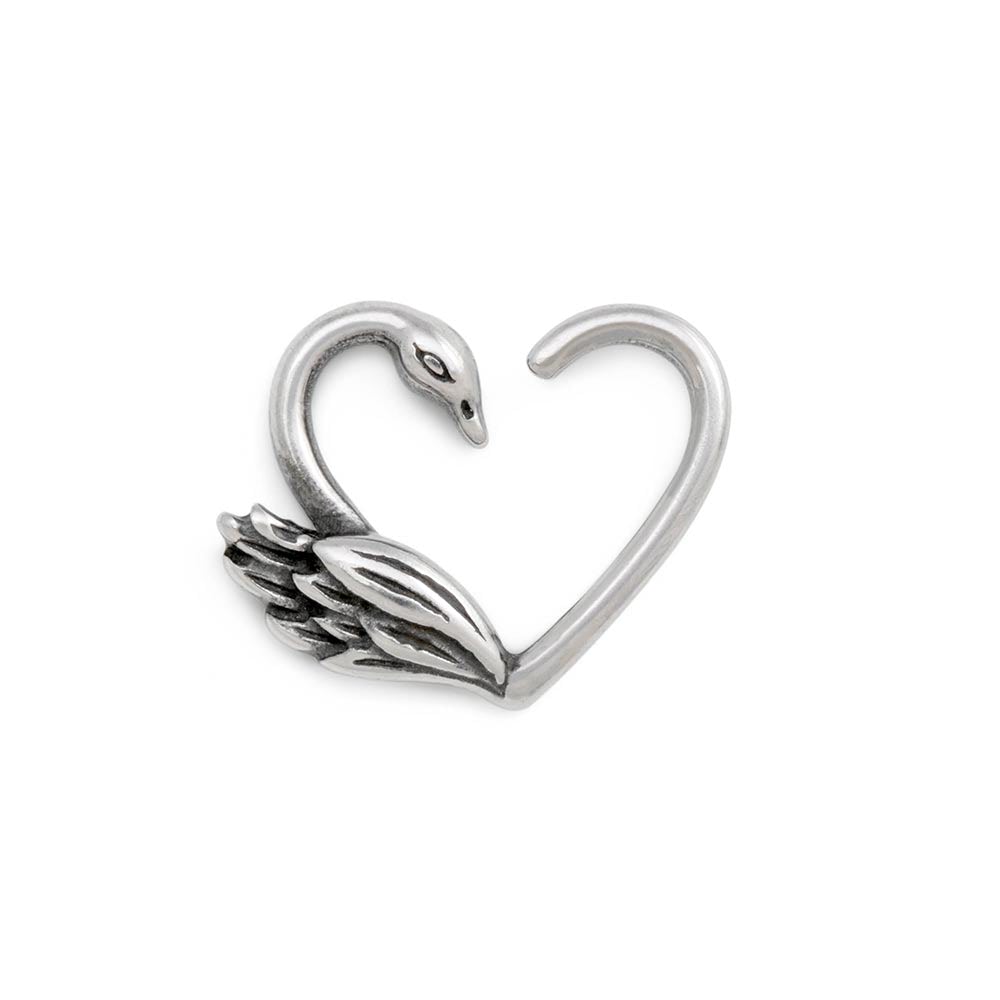 Antique Swan Bendable Heart Ear Jewelry (Thumbnail)