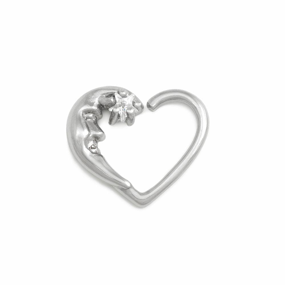 16g Crystal Star Moon Bendable Heart Ear Jewelry (Thumbnail)