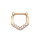 16g PVD Gold Simple Crystals Steel Septum Clicker