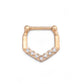 16g PVD Gold Simple Crystals Steel Septum Clicker