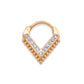 16g PVD Gold V-Shaped Crystal Splendor Septum Clicker