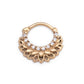 16g PVD Gold Sprawling Crystal Lotus Steel Septum Clicker