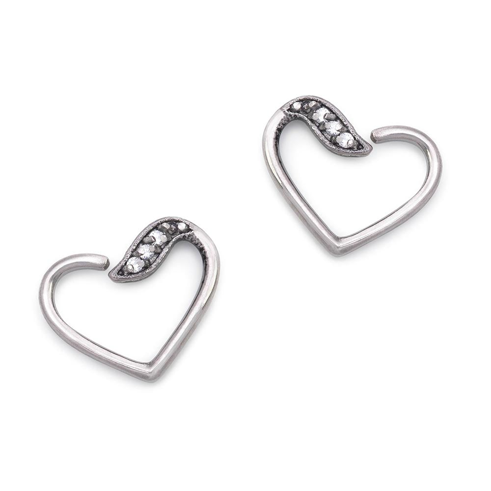 16g Crystal Leaf Bendable Heart Ear Jewelry — Price Per 2 (main)