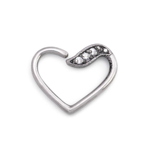 16g Crystal Leaf Bendable Heart  Ear Jewelry — Price Per 2