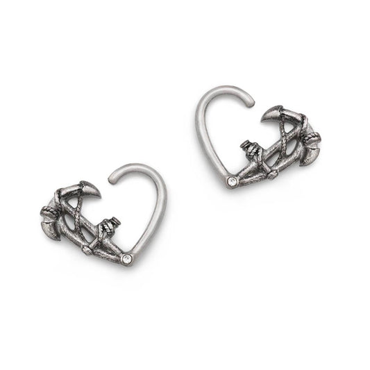 16g Anchor Bendable Heart Ear Jewelry — Price Per 2 (Pair)