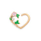 16g Floral Vine PVD Gold Bendable Heart Ear Jewelry (Thumbnail)