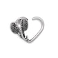 16g Antiqued Elephant Bendable Heart Ear Jewelry — Single