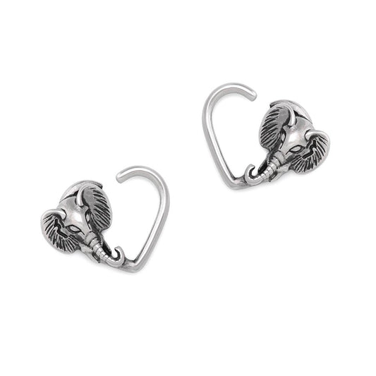 16g Antiqued Elephant Bendable Heart Ear Jewelry — Price Per 2