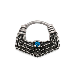 16g Egyptian Blue Jewel Wing Septum Clicker - Painful Pleasures