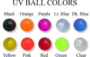 14g 5/8”Acrylic UV Slave Doorknocker Barbell- Colors