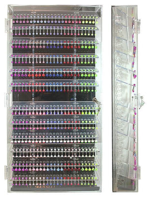 24” Wall Mounted Body Jewelry Display - Display with 21 Acrylic Racks - Painful Pleasures