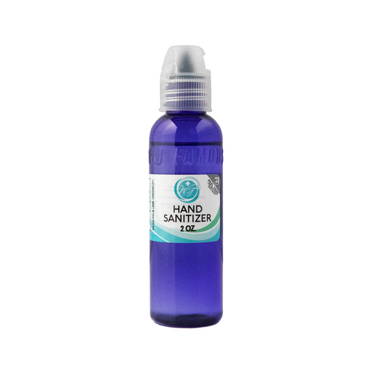 World Famous Hand Sanitizer 2oz bottle on white background