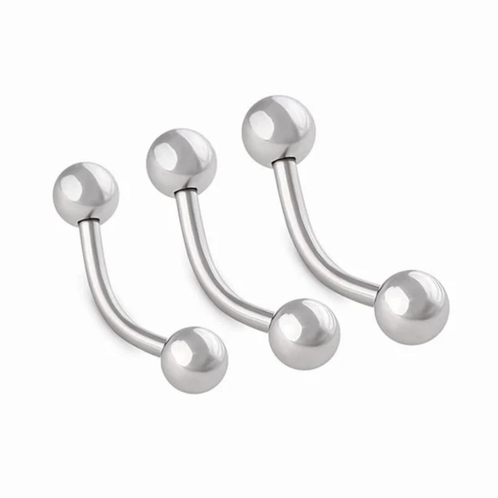 A group of bent barbell rings.