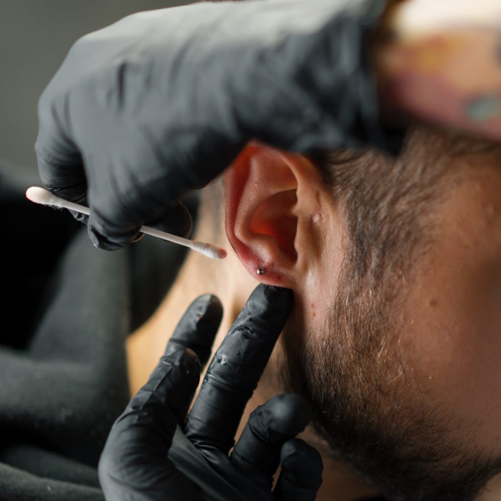 Piercing procedure in process