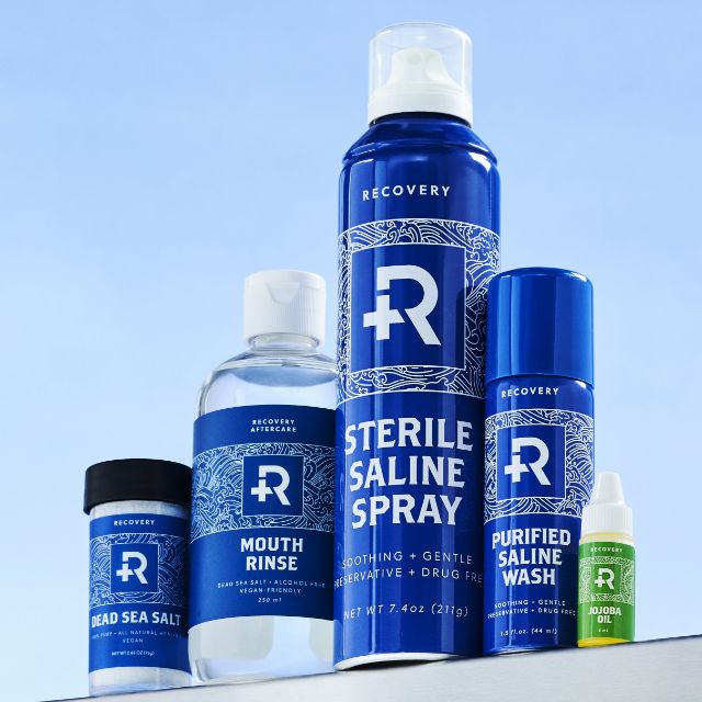 Selection of piercing aftercare