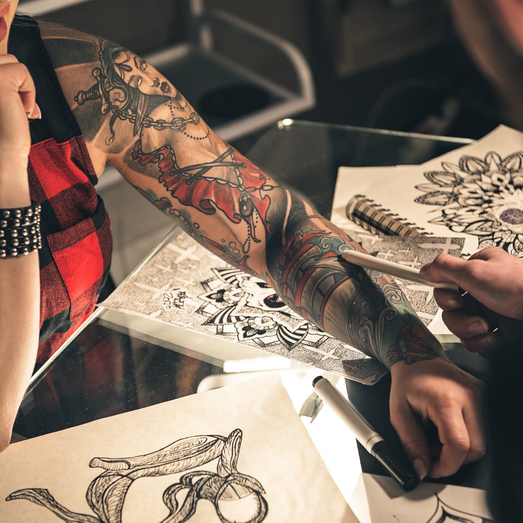 Sleeve tattoo in progress