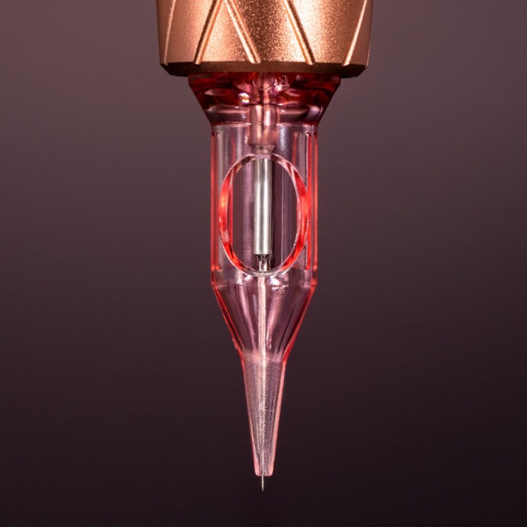 Close-up of PMU needle cartridge