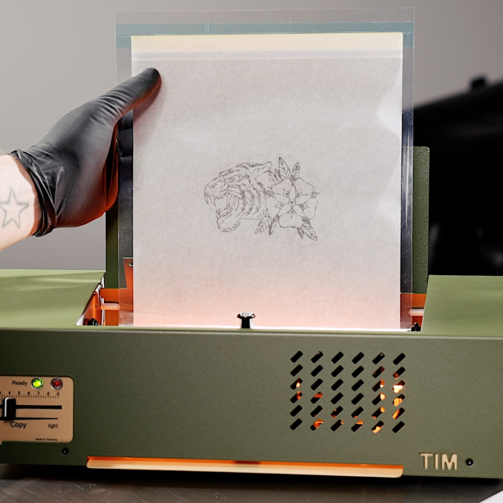 Tattoo stencil being printed