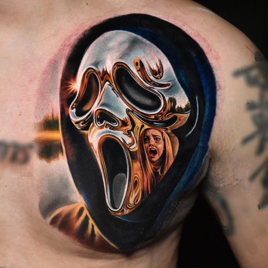 Ghostface with reflection of victim by @joybacks_morales