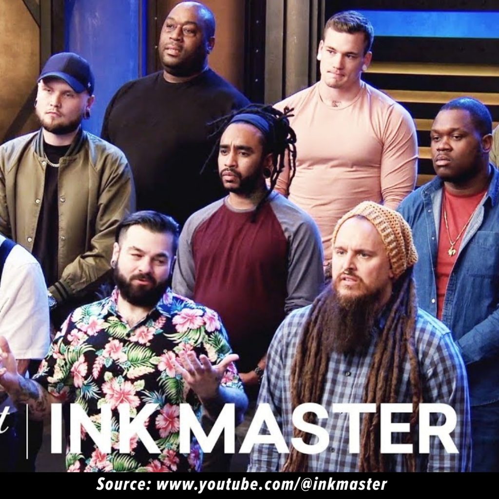 Ink Master contestants on set.